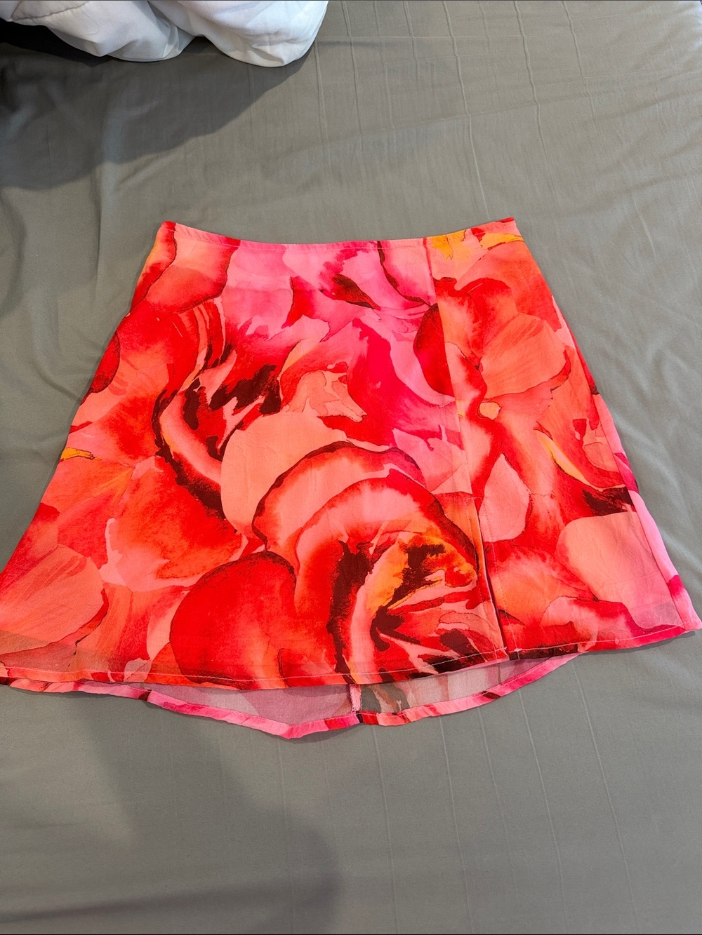 Lulus Pink & Red Floral Mini Skirt
